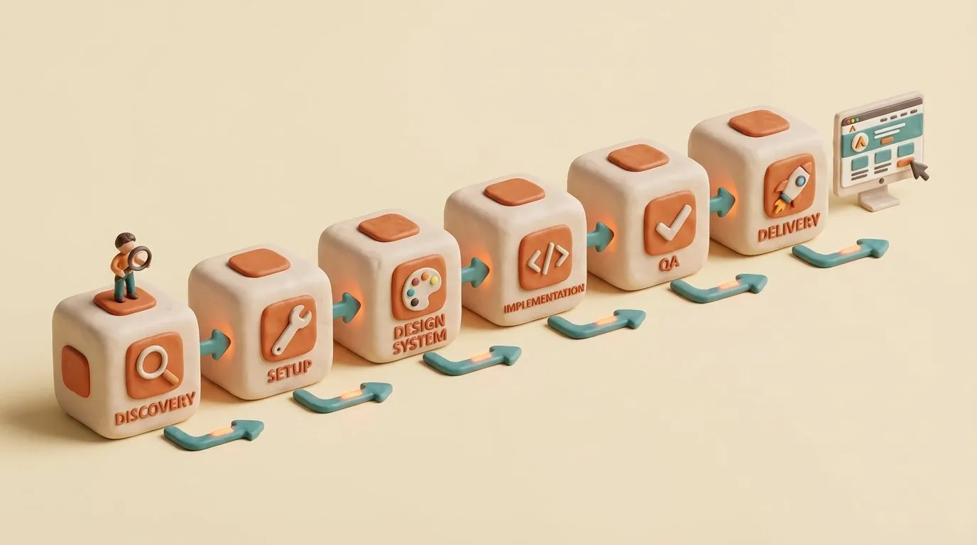 Web architect agent workflow showing 6 phases from discovery to delivery