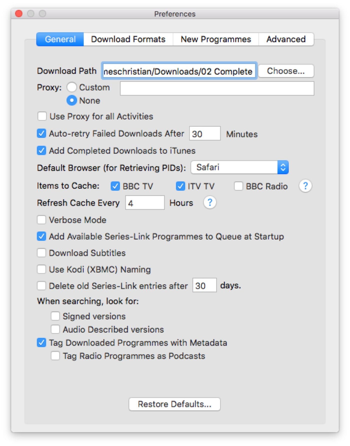 Get iPlayer Automator queue