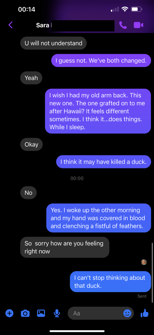 The arm that may have killed a duck